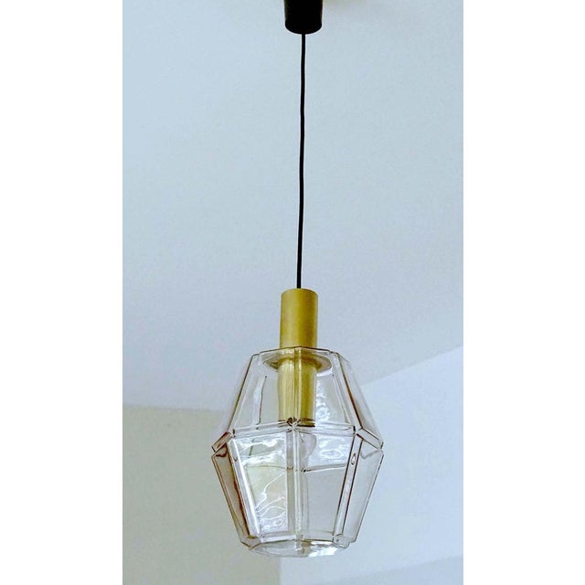 Vintage Lantern Pendant Light in Glass from Limburg For Sale - Image 4 of 18