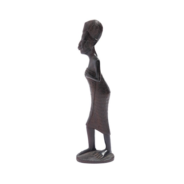 Carved Kenyan Ebony Village Figures, Set of Six, 1950-70 For Sale In Chicago - Image 6 of 15