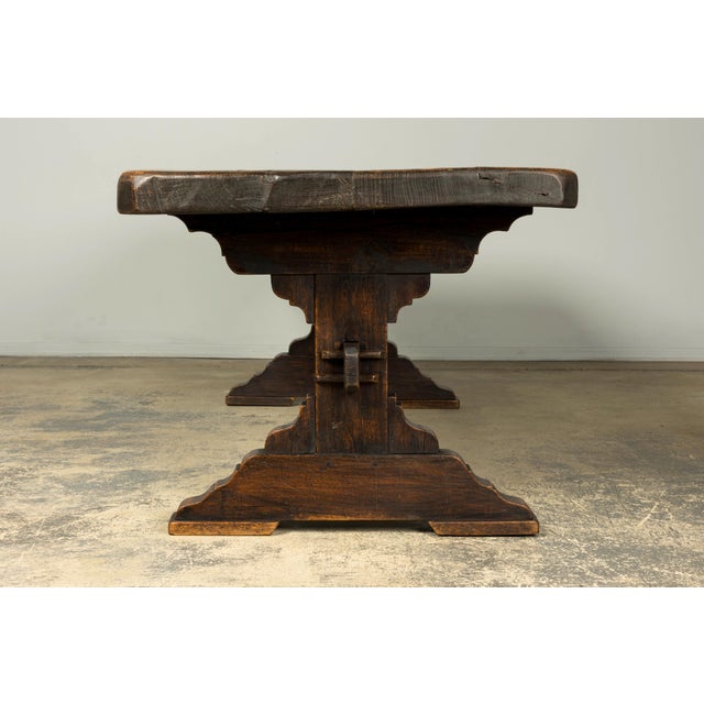 18th Century French Provincial Oak Refectory Trestle Dining Table For Sale - Image 16 of 18