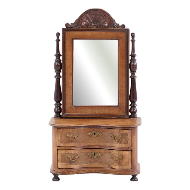 Mahogany Children's Furniture with Mirror and Drawers, 1860s For Sale