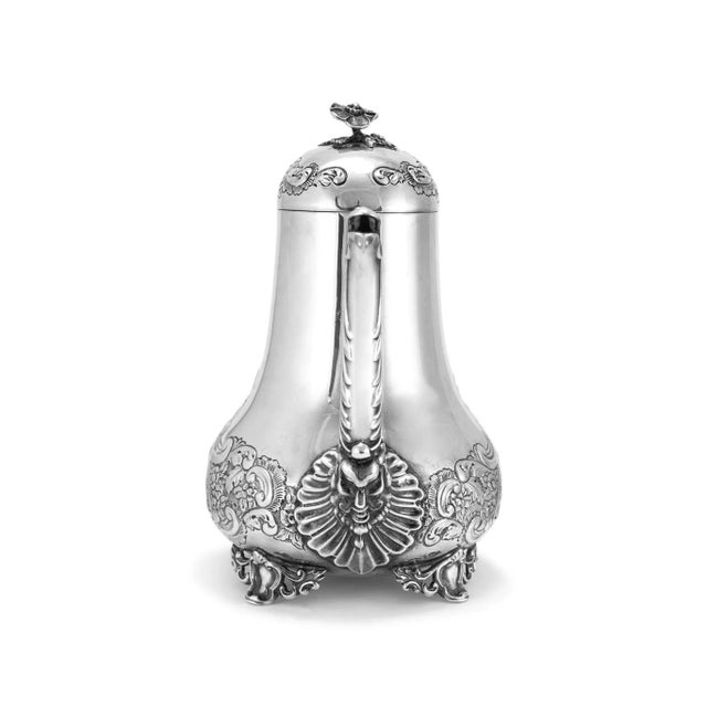 Antique j.g Ltd Heavy 925 Sterling Silver Hot Water Kettle With Hinged Cover For Sale - Image 4 of 10