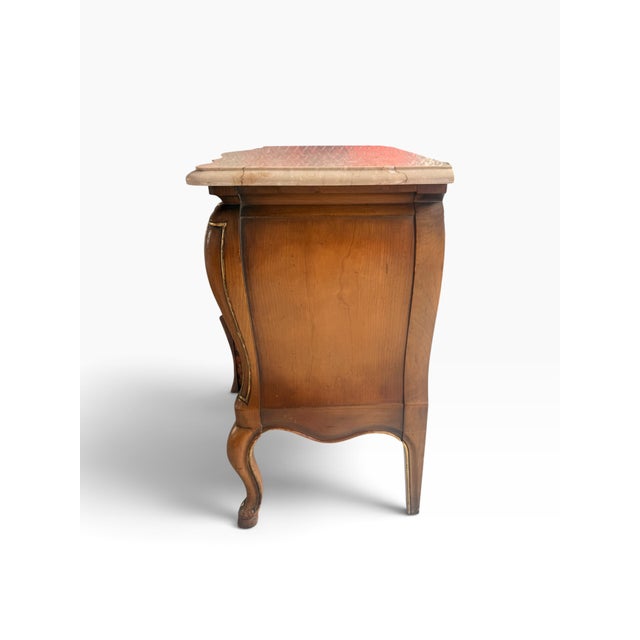 Late 20th Century Pair of John Widdicomb Louis XV Style Marble-Top Nightstands For Sale - Image 9 of 16