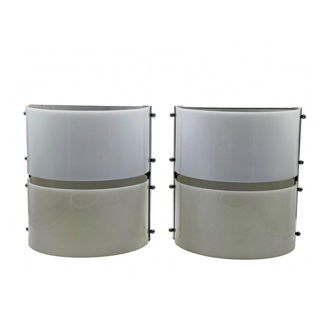 1970s Vintage Italian Space Age Wall Lamps from Stilux Milano, 1970s, Set of 2 For Sale - Image 5 of 5