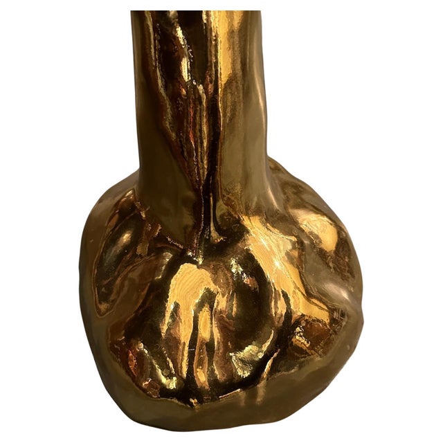 Polished Brass and Rock Crystal Side Table For Sale - Image 4 of 6