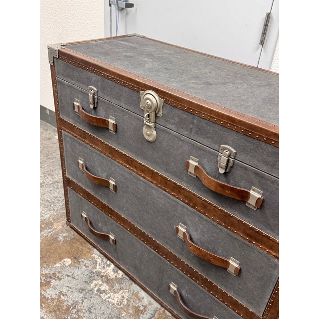 2010s Restoration Hardware Eldon Steamer Trunk Dresser For Sale - Image 5 of 12