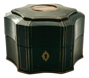 19th Century Grand Tour Scent Box With Ruby Red Bottles, 5 Pieces
