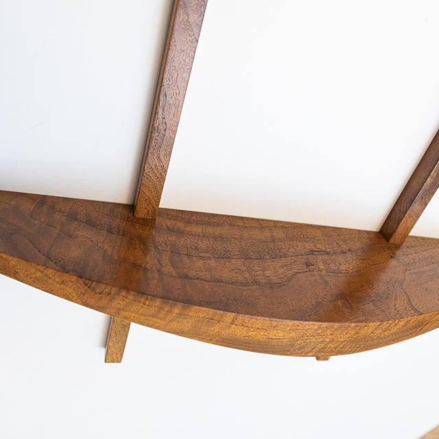 1960s Mid-Century Sculptural Studio Craft Solid Walnut Wall Shelf For Sale - Image 9 of 9