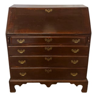 Antique Chippendale Style Mahogany Secretary Desk For Sale