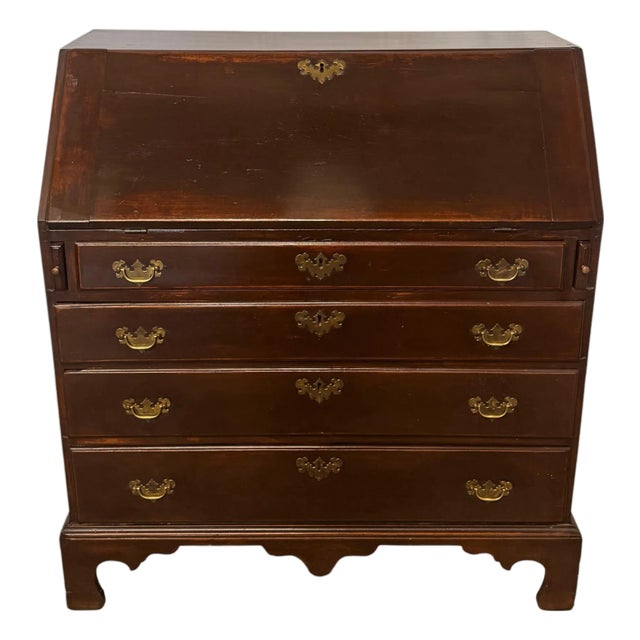 Antique Chippendale Style Mahogany Secretary Desk For Sale