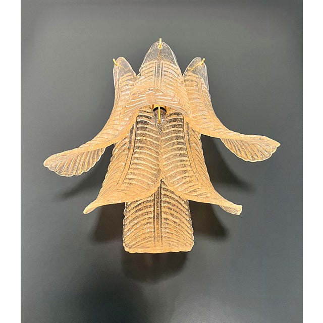 Vintage Murano Felci Wall Sconces with Gold Glass Petals, 1990s, Set of 2 For Sale - Image 6 of 16