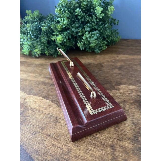 1970s Italian Leather Scully & Scully Double Pen Holder For Sale - Image 4 of 12