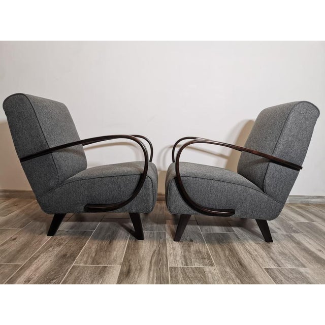 Mid-Century Modern Set of Armchairs by Jindrich Halabala, 1940s For Sale - Image 3 of 18