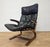 Wood Kengu Leather Lounge Chair by Elsa & Nordahl Solheim Rybo Rykken, 1965 For Sale - Image 7 of 14