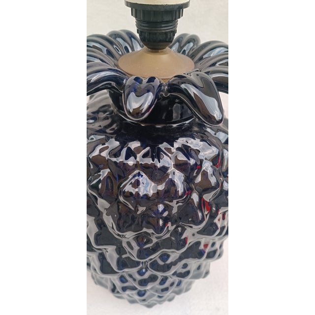 Large Pineapple Lamp in Blue Ceramic, 1970s For Sale - Image 3 of 9