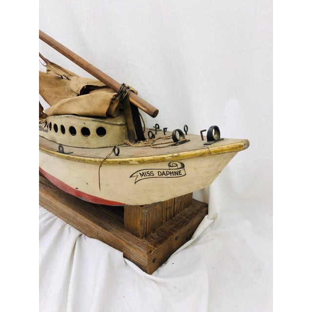 Antique Hand Made Model Sail Boat For Sale - Image 11 of 12