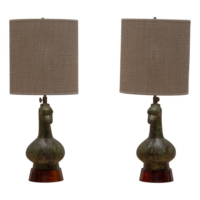 Mid-Century Modern French Table Lamps, 1970s, Set of 2 For Sale