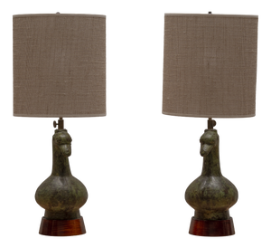 Mid-Century Modern French Table Lamps, 1970s, Set of 2