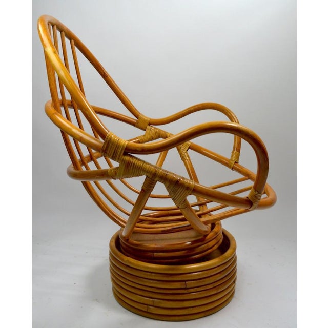 Bamboo Swivel Tilt Lounge Chair Chairish