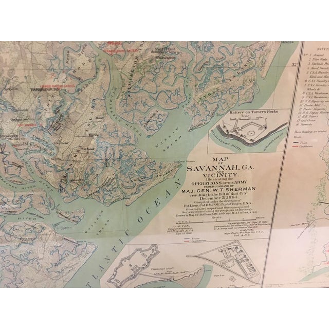 This important pair of post Civil War hand colored surveyors maps illustrate the positions and imbattlements of the...