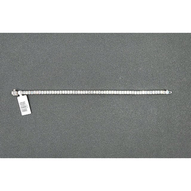 Metal 9.28 Ct Emerald Cut Diamond Tennis Bracelet For Sale - Image 7 of 8