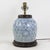 Blue and White Antique Porcelain Vase Lamp With Cobalt Scalloped Cloud Motif on Wood Base For Sale - Image 12 of 12