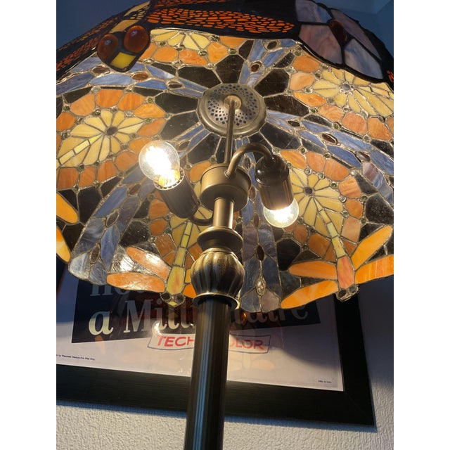Vintage Tiffany Style Floor Lamp, 1950s For Sale - Image 3 of 5