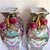 Chinoiserie Pair of Chinese Porcelain Hand-Painted Famille Rose Vases With Plum Fruit Handles For Sale - Image 3 of 12