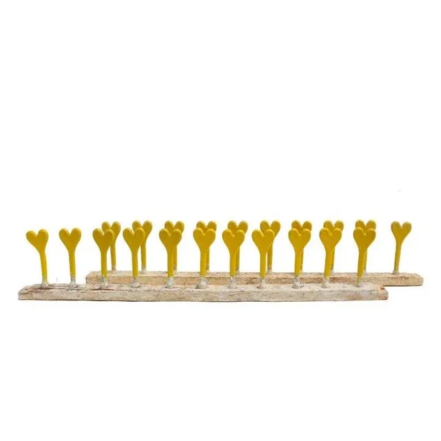 Wood Petite Yellow Hearts Lollipop Size Strand For Sale - Image 7 of 10