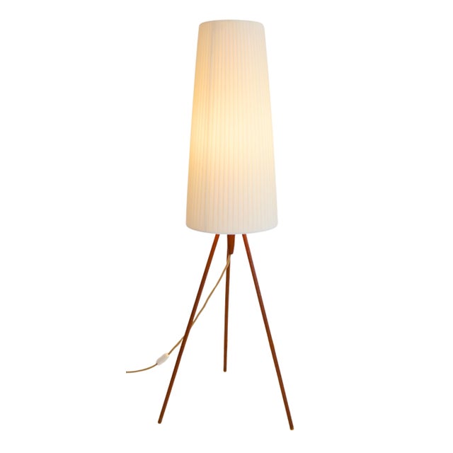 Mid-Century Modern Scandinavian Three-Legged Floor Lamp in Teak, 1960s For Sale - Image 6 of 6