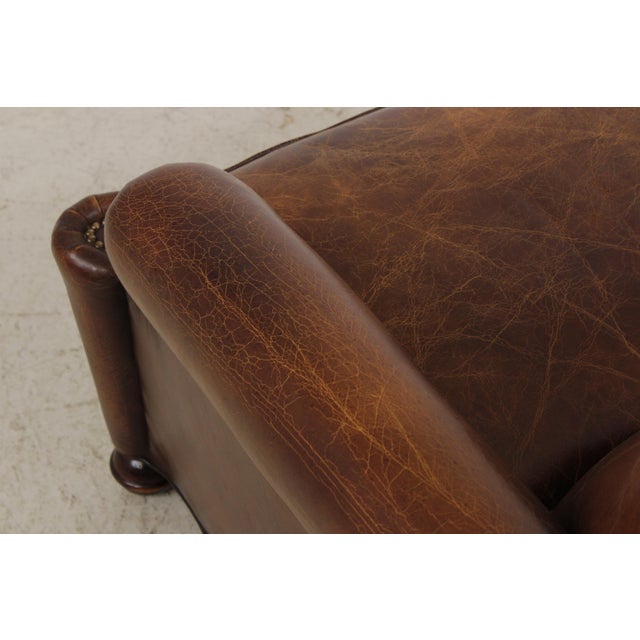 Stickley Tufted Back Leather Chair & Ottoman For Sale - Image 10 of 18