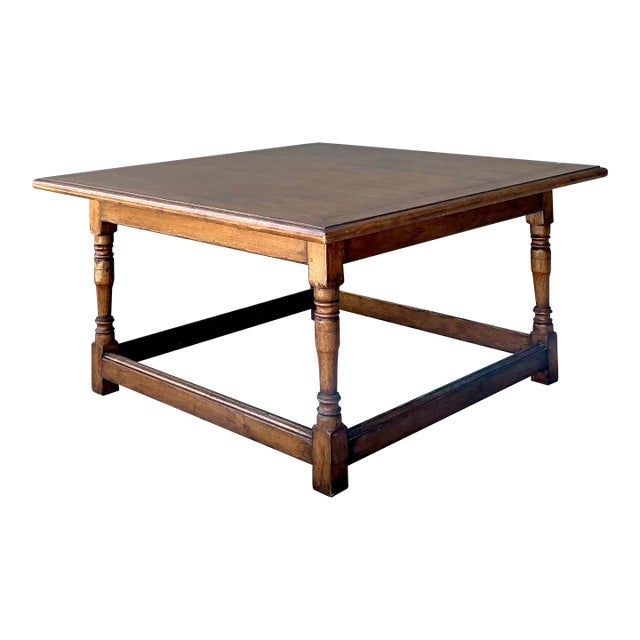 Vintage Turned Wood Coffee Table For Sale