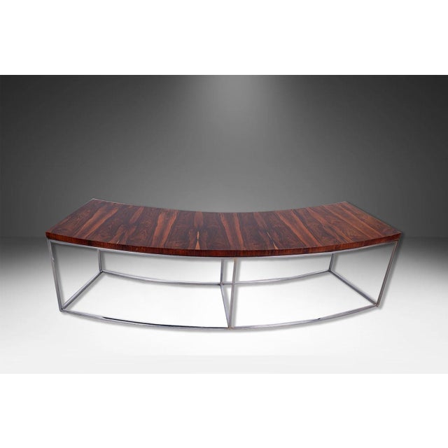 1970s Milo Baughman Thayer Coggin Curved Sofa Console Table Bench For Sale - Image 10 of 11