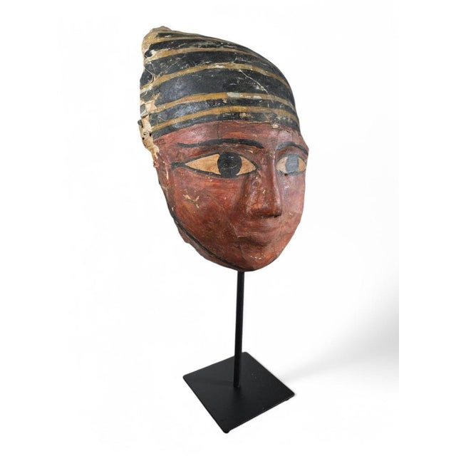 Ptolemaic Egyptian Cartonnage Mask For Sale - Image 14 of 18