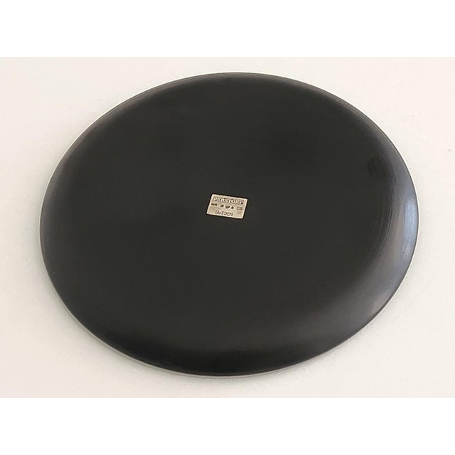 The Couroc Company 1950s Swedish Decorative Bakelite/Isolite Plate With Silver Ship Inlay by Wilhelmina Wendt for Perstorp For Sale - Image 4 of 11