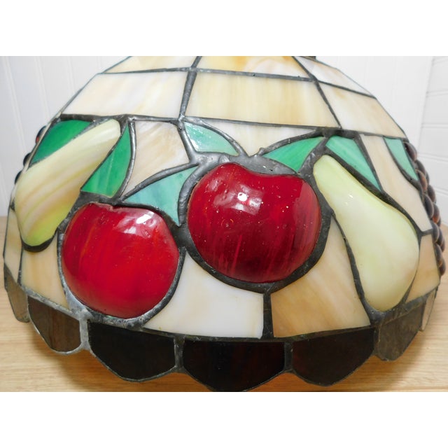 Vintage Slag Glass Pendant Light Fruit Motif For Sale - Image 9 of 17