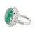 Modern Natural Zambian Cabochon Emerald Diamond Ring in 18k Gold For Sale - Image 3 of 8