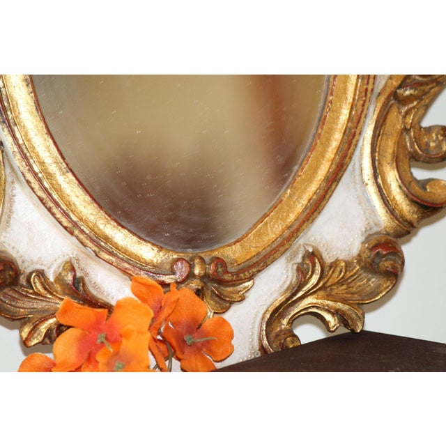 1940s Authentic Vintage Italian Florentine Gilt Mirror For Sale - Image 5 of 9
