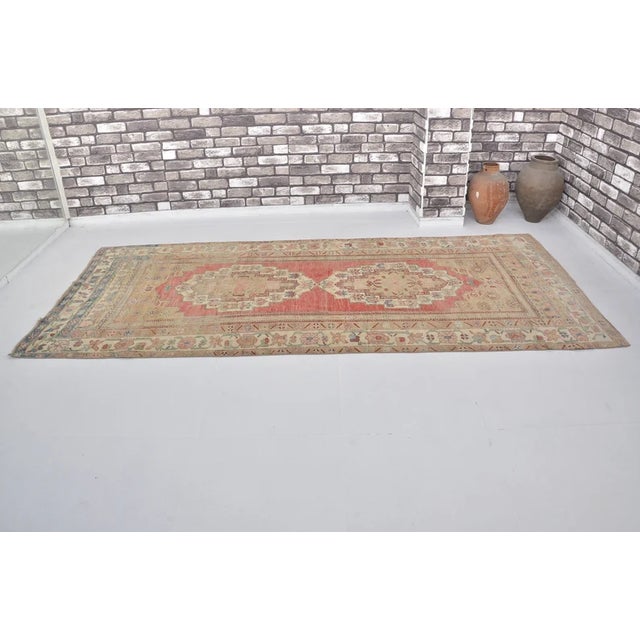 Handmade wool carpet in Turkish Anatolia , Vintage Oushak Rug,Turkish Vintage Anatolian Rug, Handmade wool Rug . One Of...