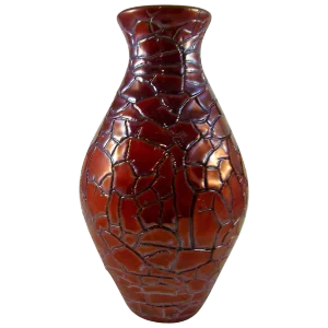 Zsolnay Pecs Vase With Crackled Red Eosin Iridescent Glaze