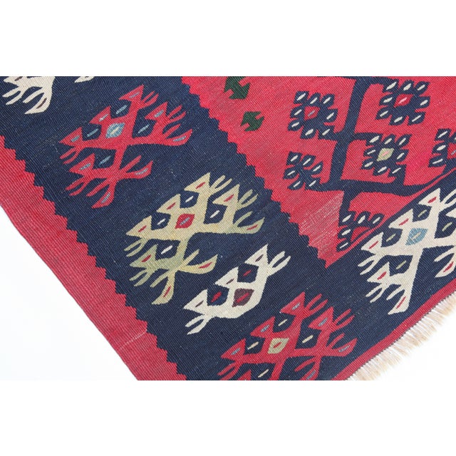 Late 19th Century Antique Red Tones Collector Kilim Rug - 6' 2'' X 4' 4'' For Sale - Image 9 of 12