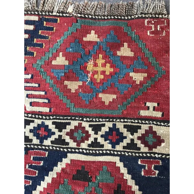 19th Century Caucasian Flat Rug Kilim Rug For Sale - Image 5 of 10