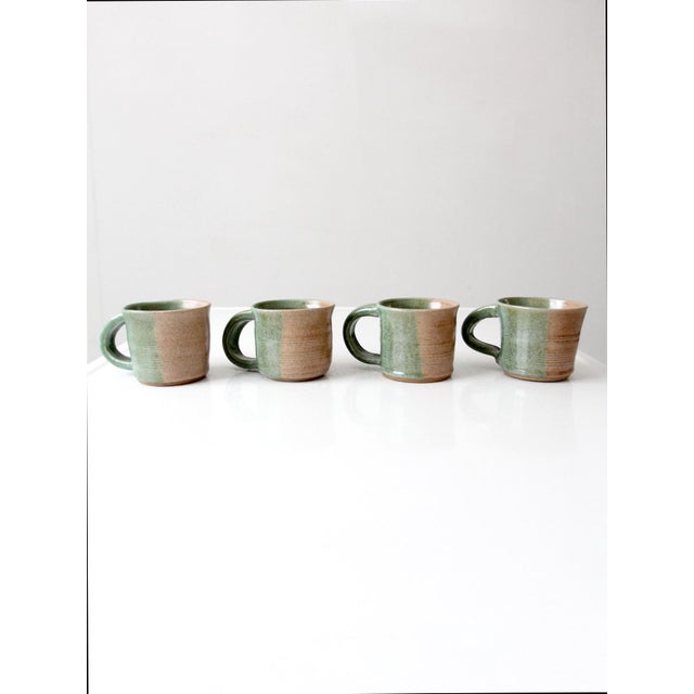 Vintage Studio Pottery Mug Set of 4 For Sale - Image 6 of 18