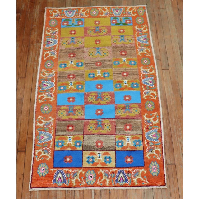 Mid-20th Century Zabihi Collection Funky Turkish Anatolian Rugs - A Pair - 3'2" x 5'9" For Sale - Image 12 of 12