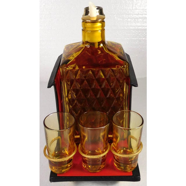 Vintage Figural Iron Horse Steam Engine Musical Decanter With Shot Glasses - 8 Piece Set For Sale In Portland, ME - Image 6 of 16