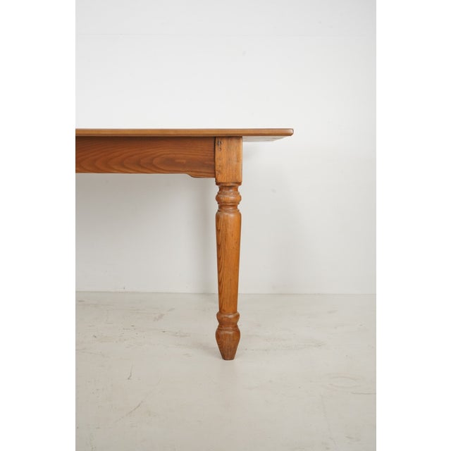 Wood Mid 20th Century Reclaimed 7.5 Ft. Oak Farmhouse Dining Table For Sale - Image 7 of 12