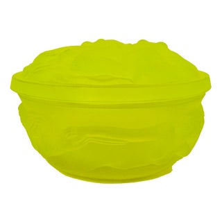 Uranium Frosted Glass Box from Hoffmann & Schlevogt, 1970s For Sale