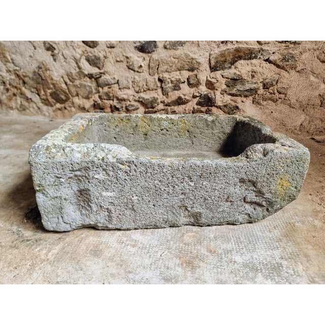 Rustic Antique French Volcanic Stone Trough, 18th Century For Sale - Image 3 of 13