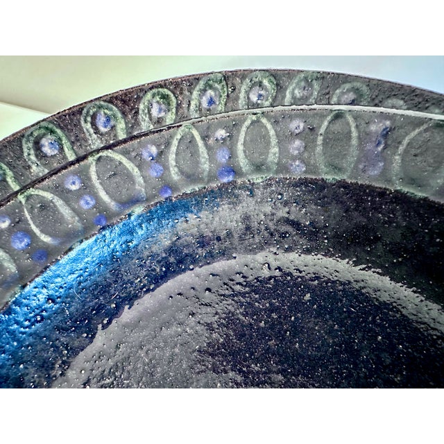 Studio Ceramic Art Plates with Modernist Decor, Germany, 1960s, Set of 2 For Sale - Image 6 of 14