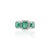 Not Yet Made - Made To Order Three Stone Emerald Halo Diamond 18k Gold Finger Ring Size 7 For Sale - Image 5 of 9