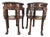 Companion Pair of Late Qing Dynasty–Early Republic Era Cantonese Carved Hardwood Marble-Top Stands For Sale
